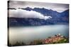 Medieval Town On Lake Garda, Malcesine, Italy-George Oze-Stretched Canvas