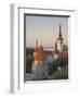 Medieval Town Walls and Spire of St. Olav's Church at Dusk, Tallinn, Estonia, Baltic States-Neale Clarke-Framed Photographic Print