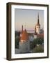 Medieval Town Walls and Spire of St. Olav's Church at Dusk, Tallinn, Estonia, Baltic States-Neale Clarke-Framed Photographic Print