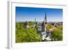 Medieval Town Walls and Spire of St. Olav's Church, Toompea Hill, Estonia, Baltic States, Europe-Nico Tondini-Framed Photographic Print