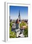 Medieval Town Walls and Spire of St. Olav's Church, Toompea Hill, Estonia, Baltic States, Europe-Nico Tondini-Framed Photographic Print