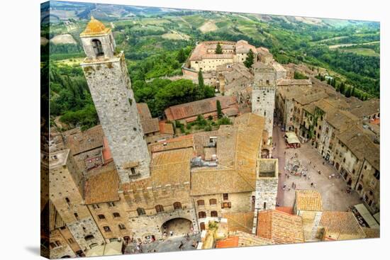 Medieval Tuscany Town - San Gimignano- Top View-Maugli-l-Stretched Canvas