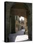Medieval Village Turret, Gangonza, Tuscany, Italy-Marilyn Parver-Stretched Canvas