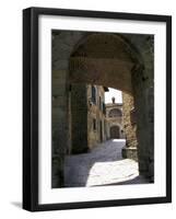 Medieval Village Turret, Gangonza, Tuscany, Italy-Marilyn Parver-Framed Photographic Print