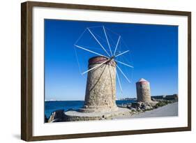 Medieval Windmills at Mandraki Harbour-Michael Runkel-Framed Photographic Print