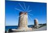 Medieval Windmills at Mandraki Harbour-Michael Runkel-Mounted Photographic Print