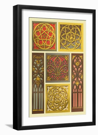 Medieval Window Design-Racinet-Framed Art Print