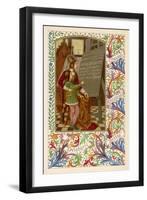 Medieval Youth Reads from a Blackboard the Virtues of Sirop Delebarre-null-Framed Art Print