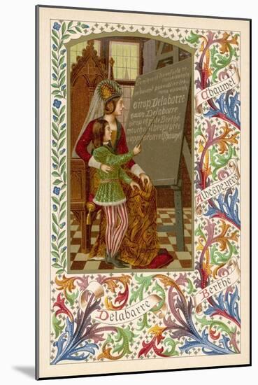 Medieval Youth Reads from a Blackboard the Virtues of Sirop Delebarre-null-Mounted Art Print