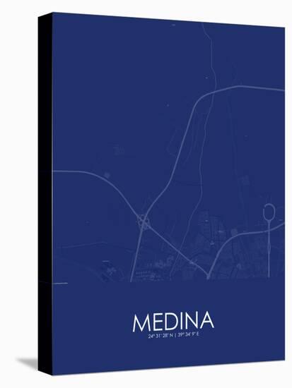 Medina, Saudi Arabia Blue Map-null-Stretched Canvas