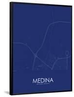 Medina, Saudi Arabia Blue Map-null-Framed Poster