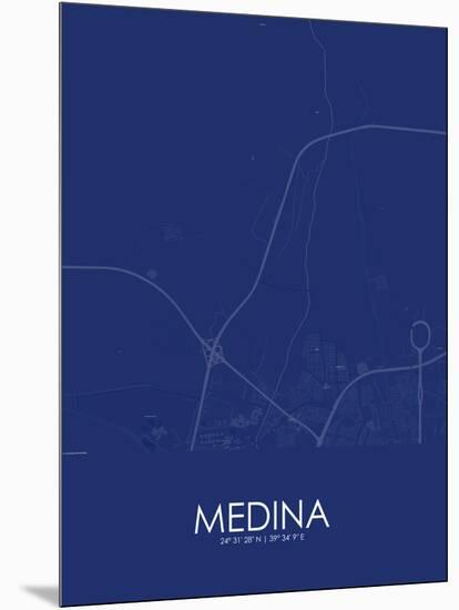 Medina, Saudi Arabia Blue Map-null-Mounted Poster