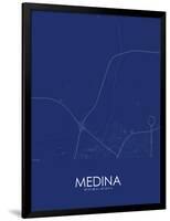 Medina, Saudi Arabia Blue Map-null-Framed Poster