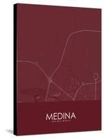 Medina, Saudi Arabia Red Map-null-Stretched Canvas