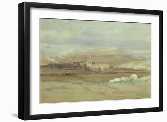 Medinet Habou, Thebes, 1838 pencil and watercolor-David Roberts-Framed Giclee Print