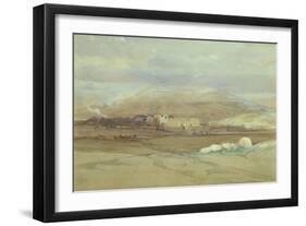Medinet Habou, Thebes, 1838 pencil and watercolor-David Roberts-Framed Giclee Print