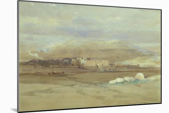 Medinet Habou, Thebes, 1838 pencil and watercolor-David Roberts-Mounted Giclee Print