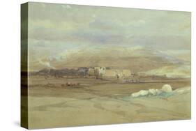 Medinet Habou, Thebes, 1838 pencil and watercolor-David Roberts-Stretched Canvas