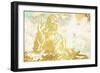 Meditate Gold-OnRei-Framed Art Print