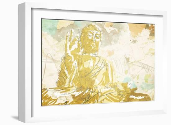 Meditate Gold-OnRei-Framed Art Print