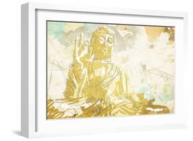 Meditate Gold-OnRei-Framed Art Print