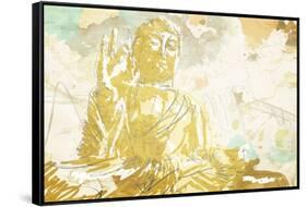 Meditate Gold-OnRei-Framed Stretched Canvas