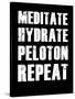 Meditate Hydrate Peloton Repeat-null-Stretched Canvas