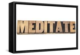 Meditate Word-PixelsAway-Framed Stretched Canvas