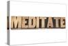 Meditate Word-PixelsAway-Stretched Canvas
