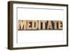 Meditate Word-PixelsAway-Framed Art Print