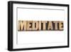 Meditate Word-PixelsAway-Framed Art Print