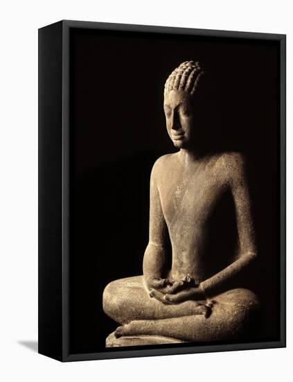 Meditating Buddha, Davaravati Period-null-Framed Stretched Canvas