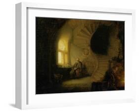 Meditating Philosopher, 1632-Rembrandt van Rijn-Framed Giclee Print