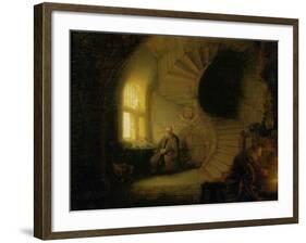 Meditating Philosopher, 1632-Rembrandt van Rijn-Framed Giclee Print