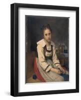 Meditation, 1870 (Oil on Canvas)-Leon Bazile Perrault-Framed Giclee Print