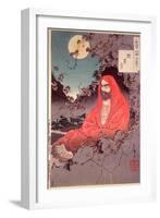 Meditation by Moonlight, (Colour Woodblock Print)-Tsukioka Kinzaburo Yoshitoshi-Framed Giclee Print