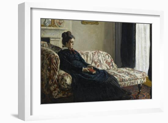 Méditation. Madame Monet au canapé, Camille Doncieux (1847-1879), première femme de l'artiste-Claude Monet-Framed Giclee Print