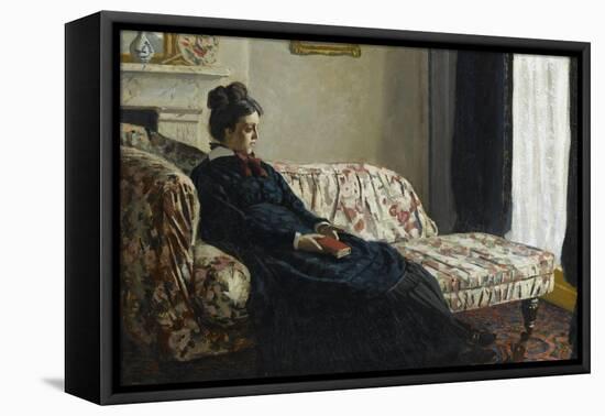 Méditation. Madame Monet au canapé, Camille Doncieux (1847-1879), première femme de l'artiste-Claude Monet-Framed Stretched Canvas