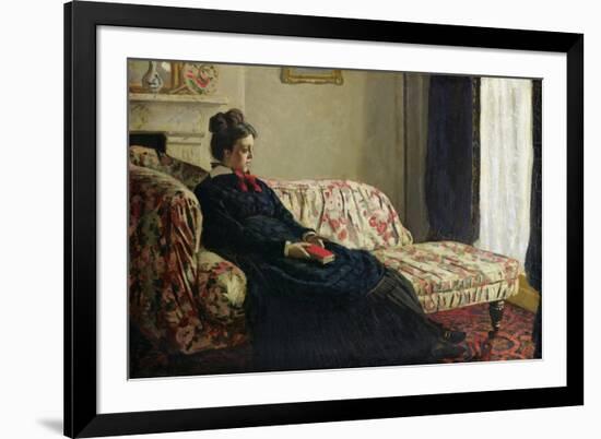 Meditation, or Madame Monet on the Sofa, circa 1871-Claude Monet-Framed Giclee Print