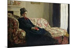 Meditation, or Madame Monet on the Sofa, circa 1871-Claude Monet-Mounted Giclee Print