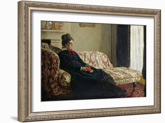 Meditation, or Madame Monet on the Sofa, circa 1871-Claude Monet-Framed Giclee Print