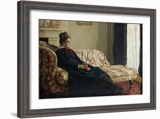 Meditation, or Madame Monet on the Sofa, circa 1871-Claude Monet-Framed Giclee Print