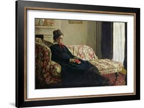 Meditation, or Madame Monet on the Sofa, circa 1871-Claude Monet-Framed Giclee Print