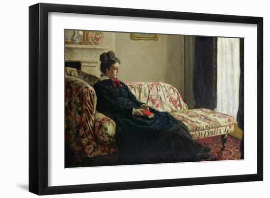 Meditation, or Madame Monet on the Sofa, circa 1871-Claude Monet-Framed Giclee Print