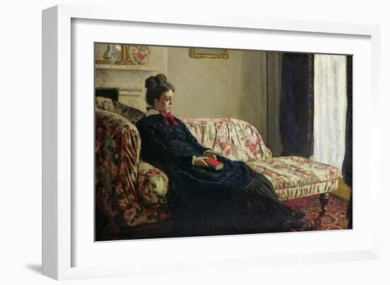 Meditation, or Madame Monet on the Sofa, circa 1871-Claude Monet-Framed Giclee Print