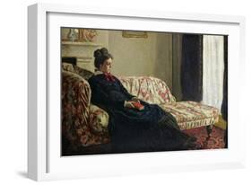 Meditation, or Madame Monet on the Sofa, circa 1871-Claude Monet-Framed Giclee Print