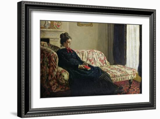 Meditation, or Madame Monet on the Sofa, circa 1871-Claude Monet-Framed Giclee Print