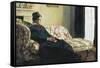 Meditation, or Madame Monet on the Sofa-Claude Monet-Framed Stretched Canvas