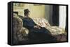 Meditation, or Madame Monet on the Sofa-Claude Monet-Framed Stretched Canvas