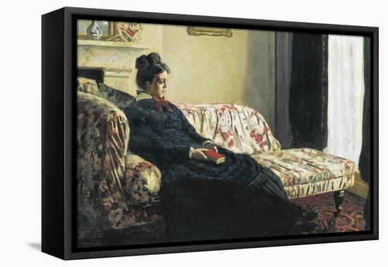 Meditation, or Madame Monet on the Sofa-Claude Monet-Framed Stretched Canvas
